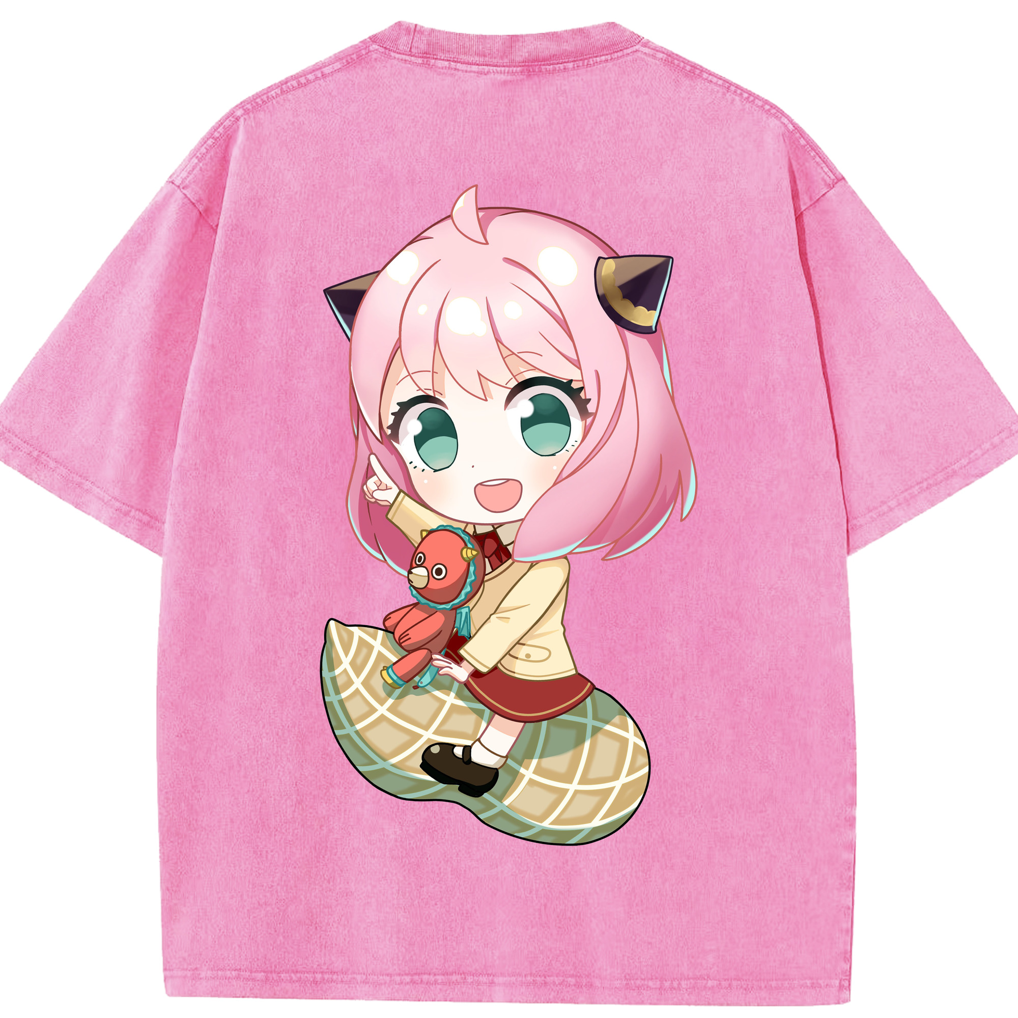 （画像用） SPY×FAMILY间谍家家酒 綿100% ヴィンテージ風 半袖Tシャツ（背面プリント）